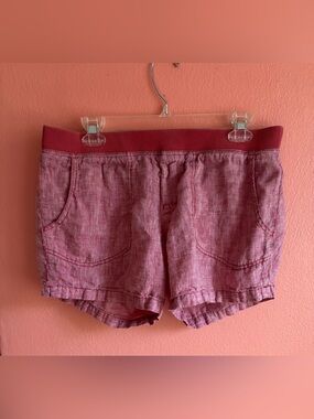 Toad&Co Pink Elastic-Waist Linen-Blend Athletic Shorts